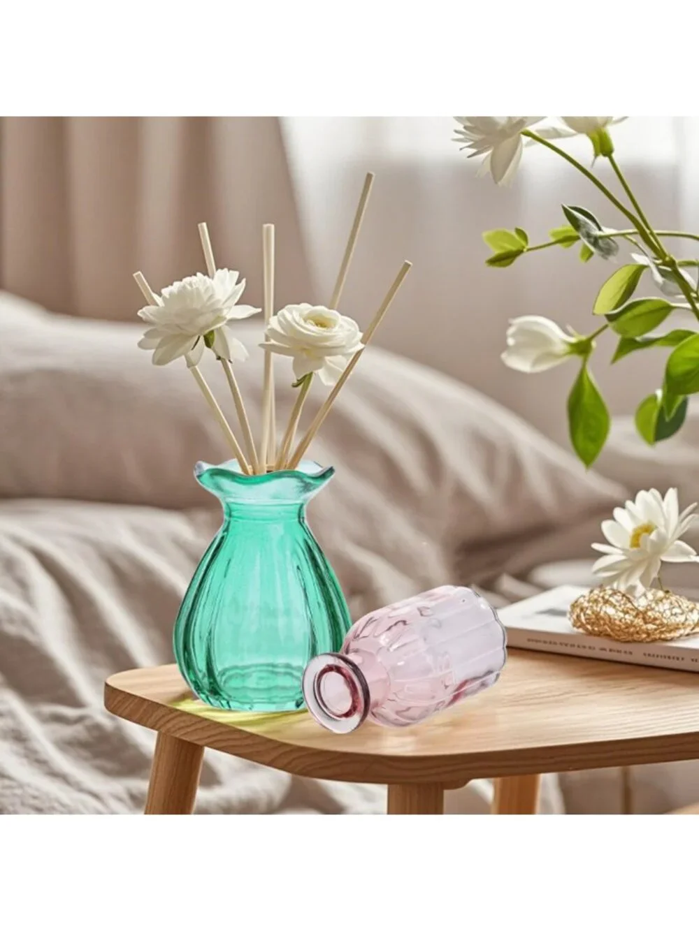 Set of 10 Colorful Glass Bud Vases - Vintage Small Flower Bottles for Home